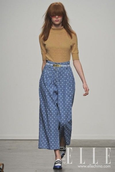 Karen Walker波點闊腿牛仔長褲